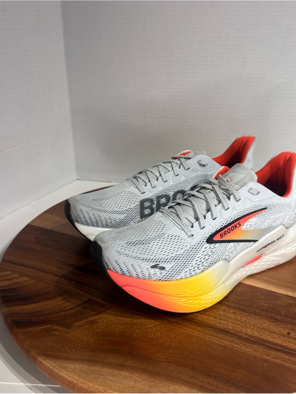 Brooks Hyperion Max Women's Running Shoes - White with Orange and Yellow Accent - Picture 6 of 16